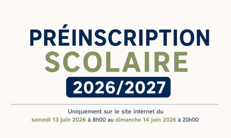 Préinscription scolaire 2026/2027